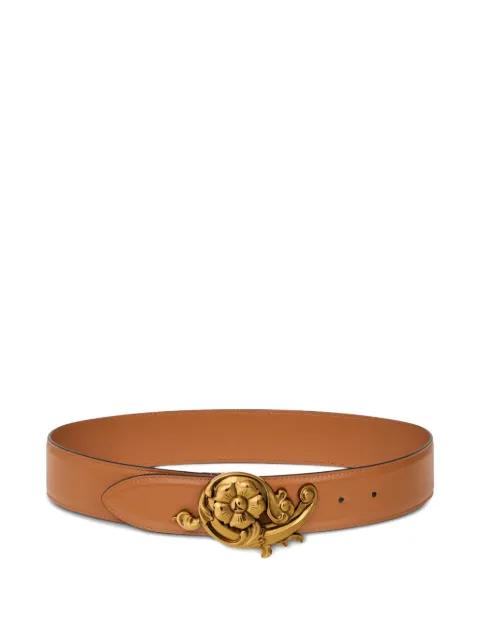 floral-buckle leather belt by ETRO