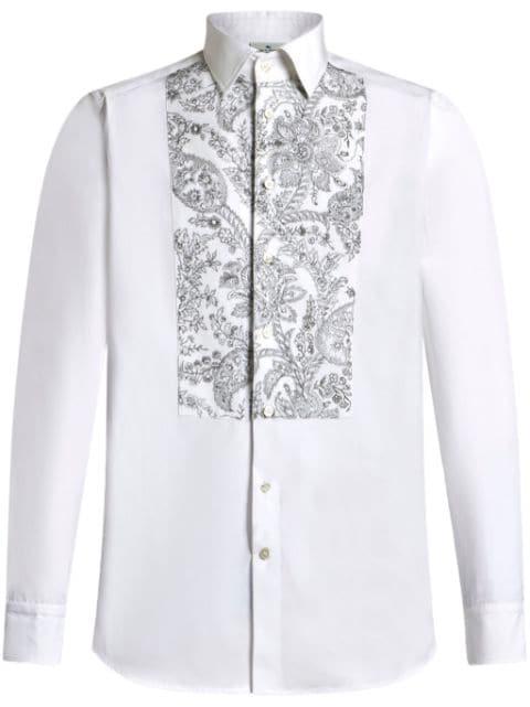 floral-embroidered long-sleeve shirt by ETRO