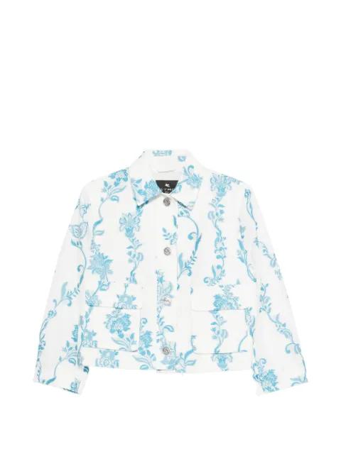 floral-embroidered patch-pockets jacket by ETRO