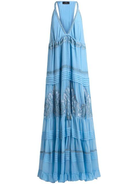 floral-embroidered silk dress by ETRO