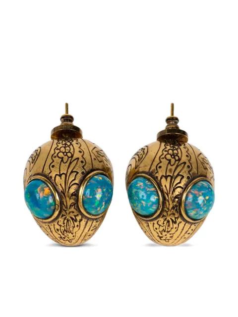 floral-etched opal earrings by ETRO