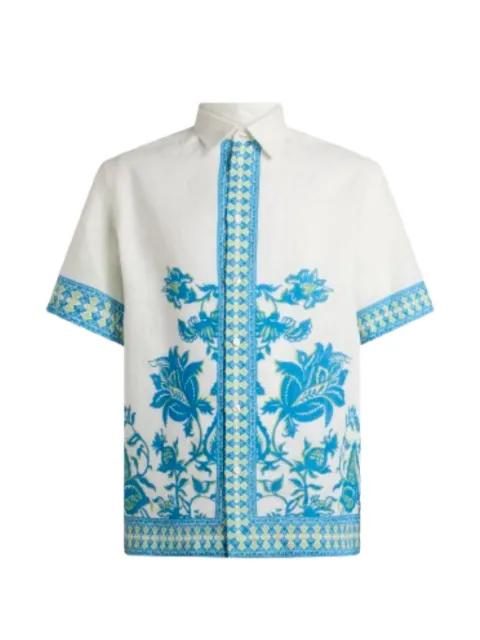 floral geometric linen shirt by ETRO
