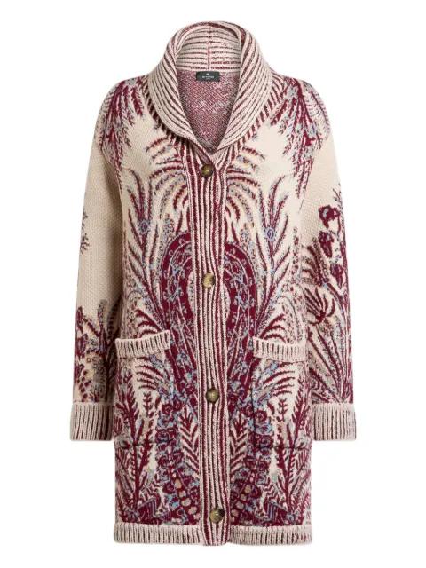 floral-jacquard button-fastening coat by ETRO