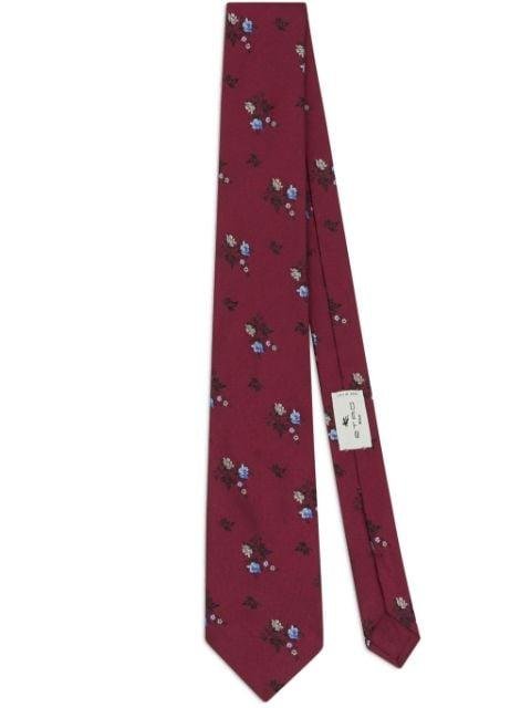 floral-jacquard silk tie by ETRO