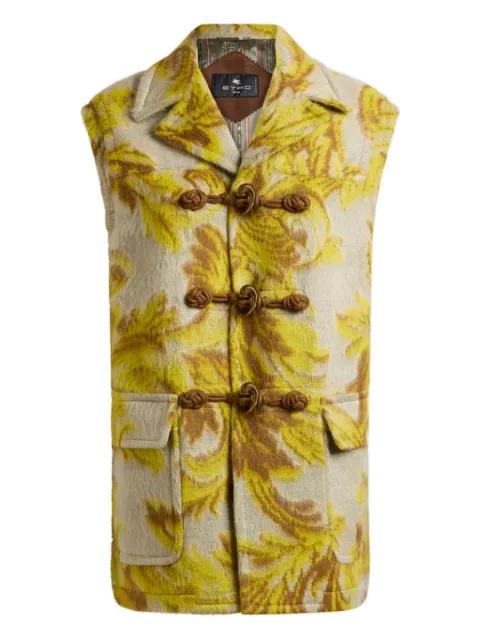 floral-jacquard toggle waistcoat by ETRO