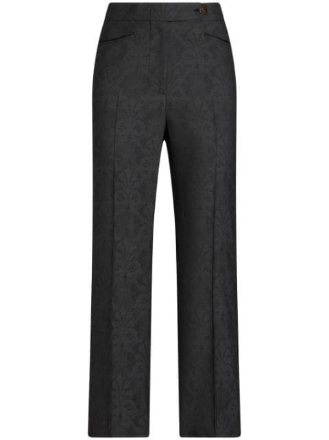 floral-jacquard trousers by ETRO