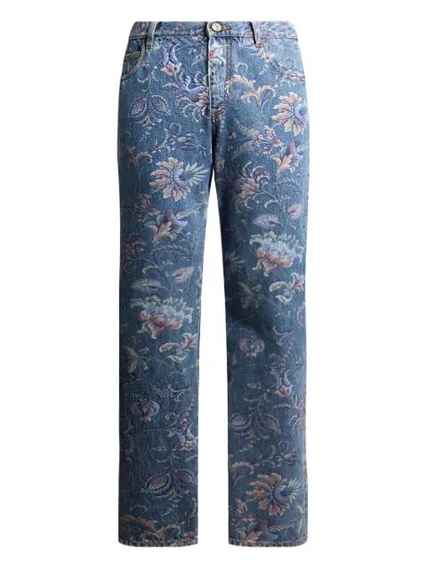 floral-motif jeans by ETRO