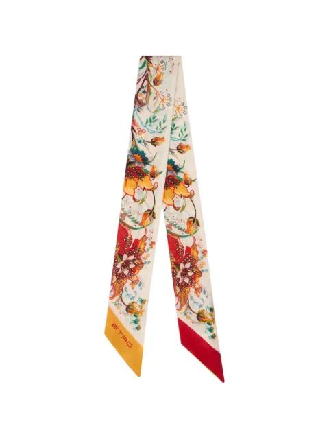 floral-motif silk scarf by ETRO