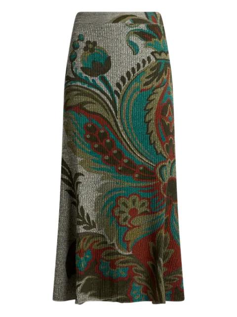 floral-motif straight skirt by ETRO
