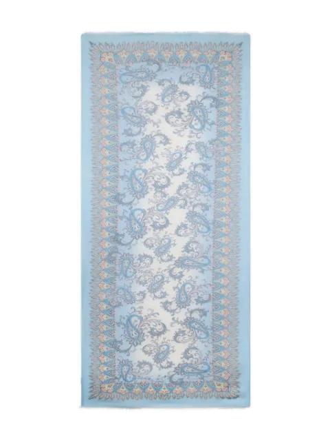 floral paisley linen-blend scarf by ETRO