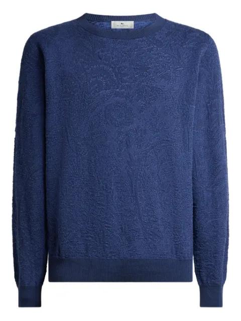 floral paisley-motif cotton sweater by ETRO