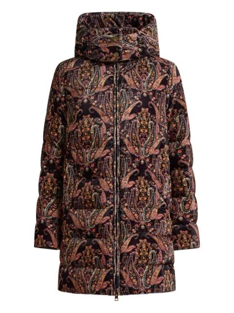 floral paisley velvet puffer jacket by ETRO