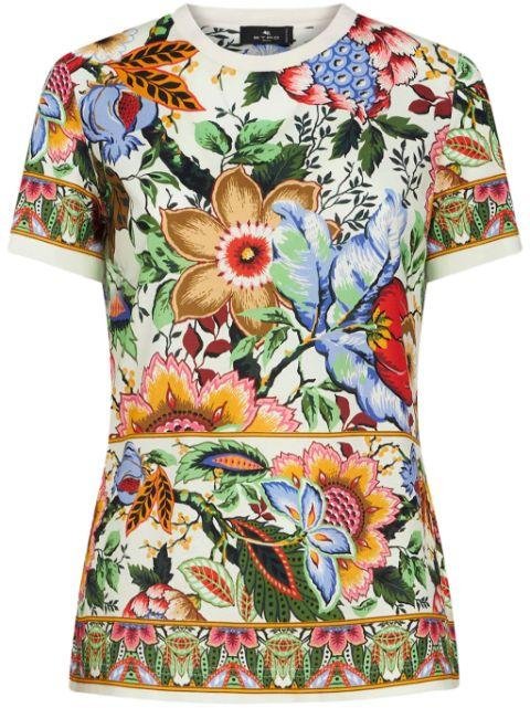floral-print cotton T-shirt by ETRO