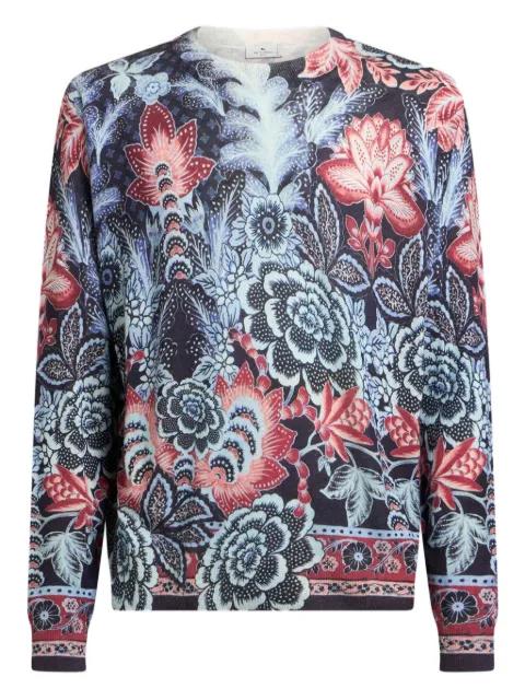 floral-print crew-neck sweater by ETRO