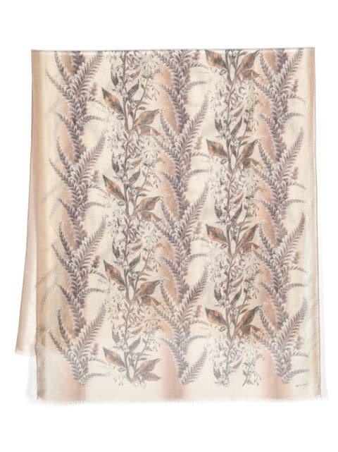 floral-print frayed scarf by ETRO