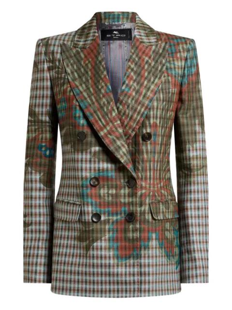 floral-print gingham-pattern blazer by ETRO
