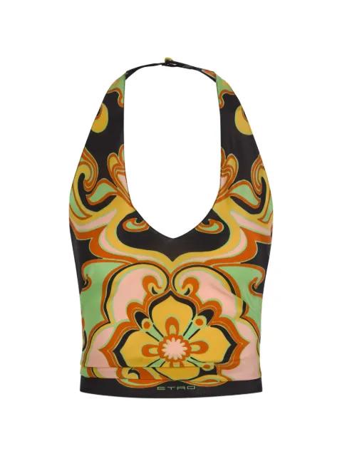 floral-print halterneck top by ETRO