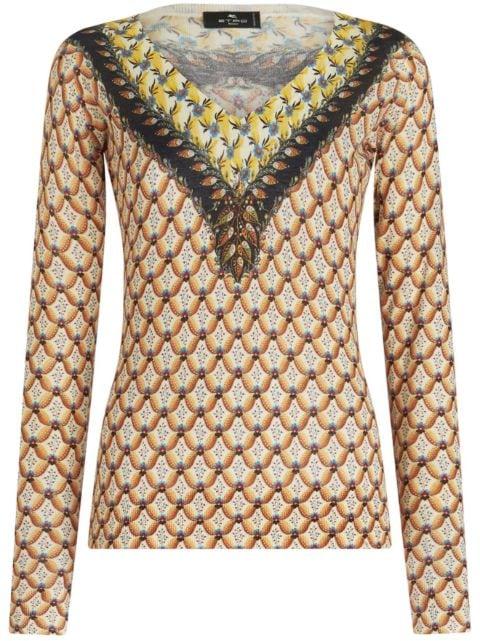 floral-print knitted top by ETRO