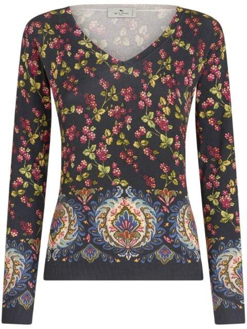 floral-print knitted top by ETRO