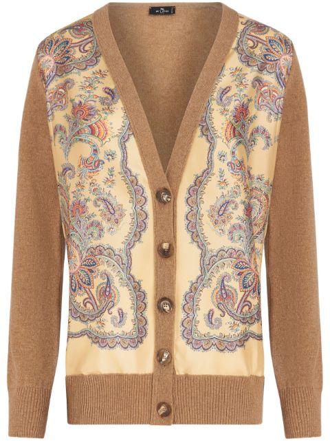 floral-print panelled cardigan by ETRO