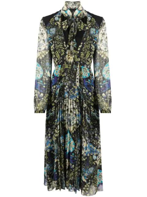 floral-print pleated midi dress by ETRO