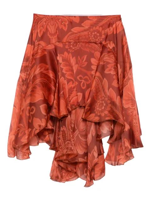 floral-print ruffled skirt by ETRO