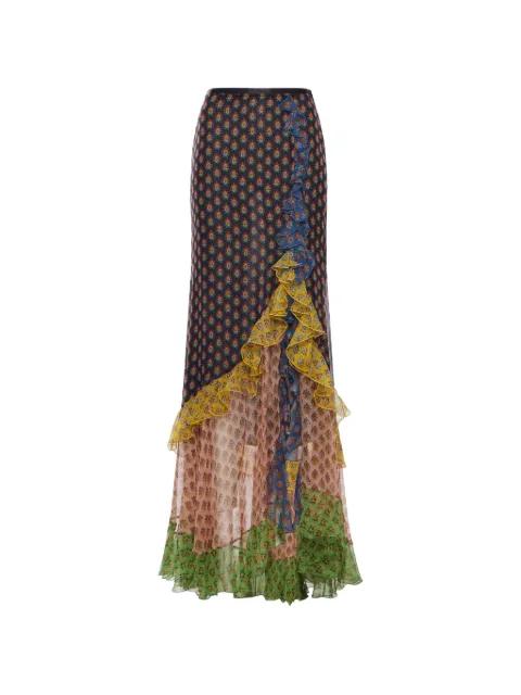 floral-print ruffled skirt by ETRO