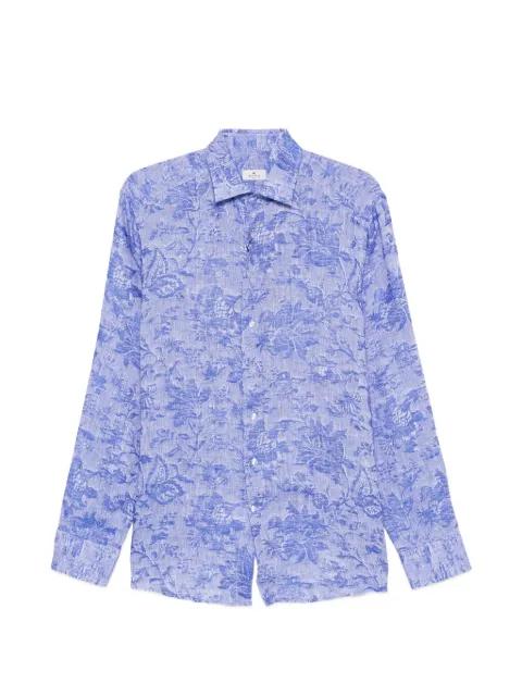 floral-print slub-texture shirt by ETRO