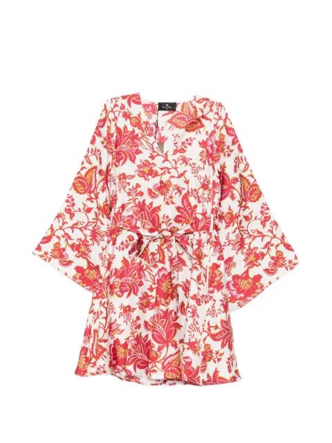 floral-print tie-waist mini dress by ETRO