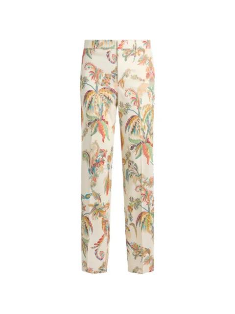 floral-print wool-gabardine trousers by ETRO