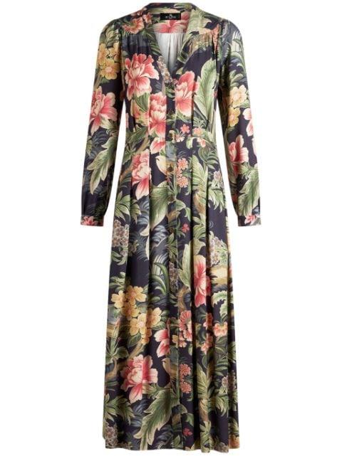 floral-printed twill shirt dress by ETRO