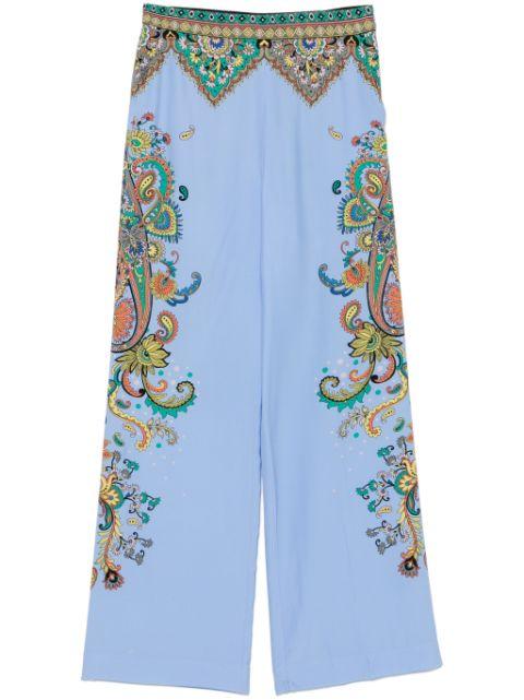floral silk trousers by ETRO