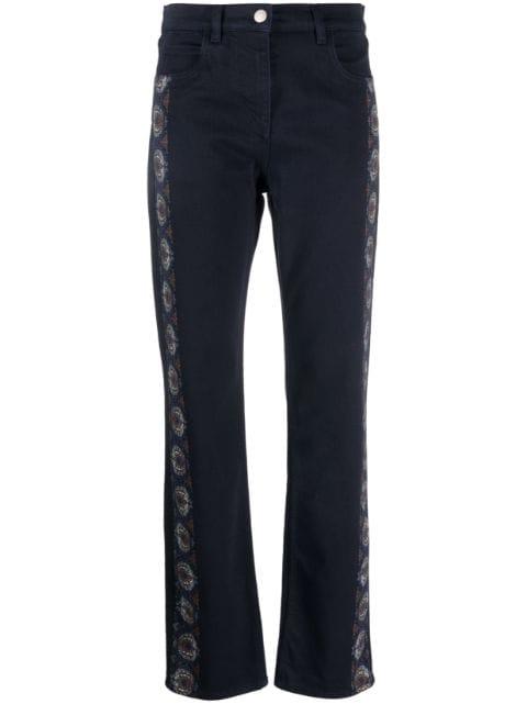 floral-stripes straight-leg jeans by ETRO