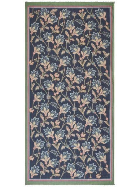 frayed floral-print scarf by ETRO