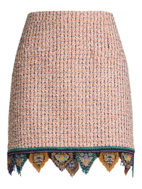 fringed tweed mini skirt by ETRO