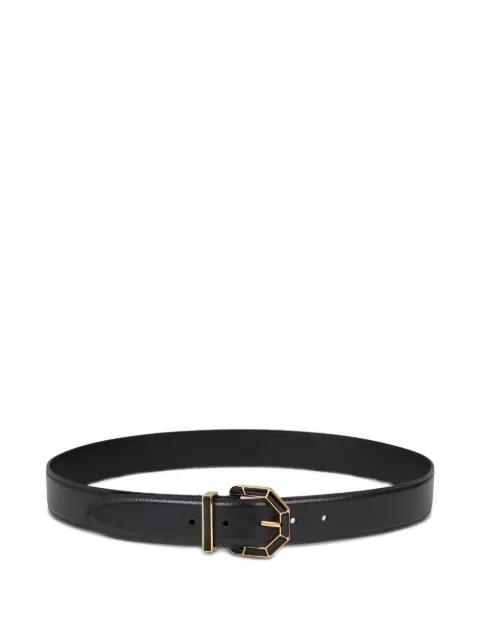 geometric-buckle leather belt by ETRO