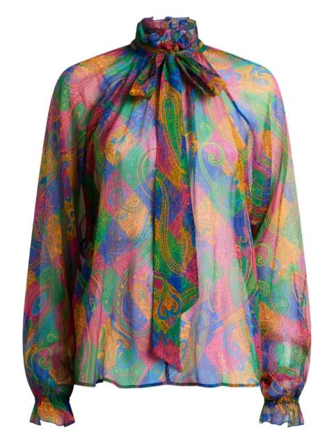 geometric paisley silk top by ETRO