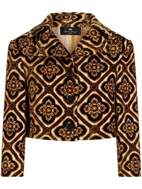geometric-print cropped jacket by ETRO