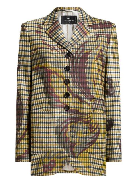 gingham floral-print jacket by ETRO