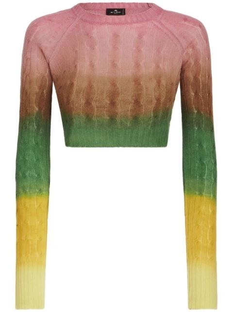 gradient cable-knit cropped jumper by ETRO