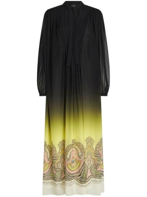 gradient effect paisley-print silk dress by ETRO