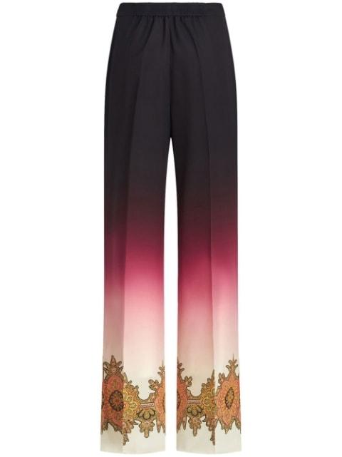 gradient-effect silk trousers by ETRO