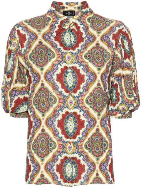 graphic-print cady blouse by ETRO