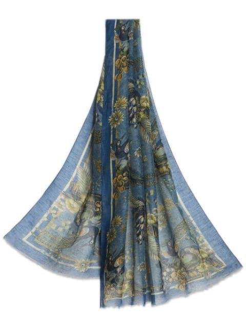 graphic-print semi-sheer scarf by ETRO