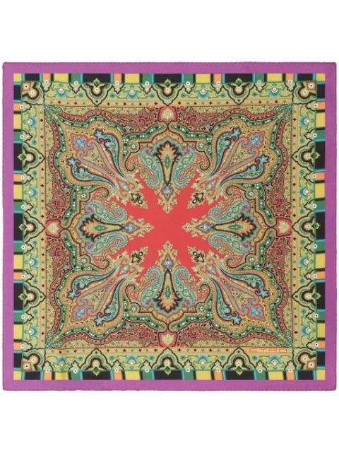 graphic-print silk pocket square by ETRO