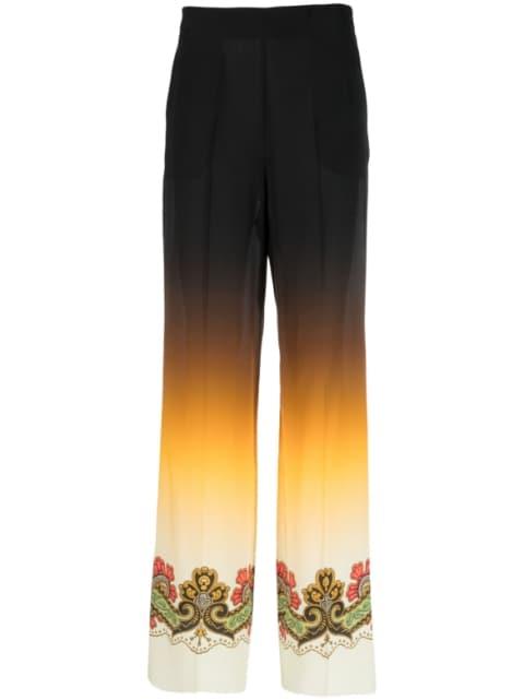 graphic-print straight-leg trousers by ETRO