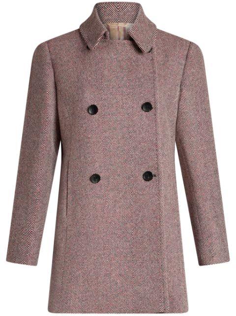 herringbone-pattern double-breasted coat by ETRO