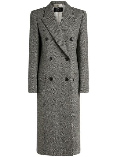 herringbone-pattern double-breasted coat by ETRO
