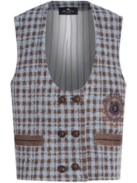 houndstooth embroidered gilet by ETRO