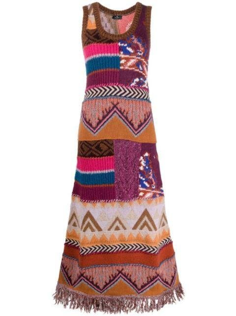 intarsia knit long dress by ETRO